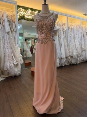 Pink Embellished Evening Gown